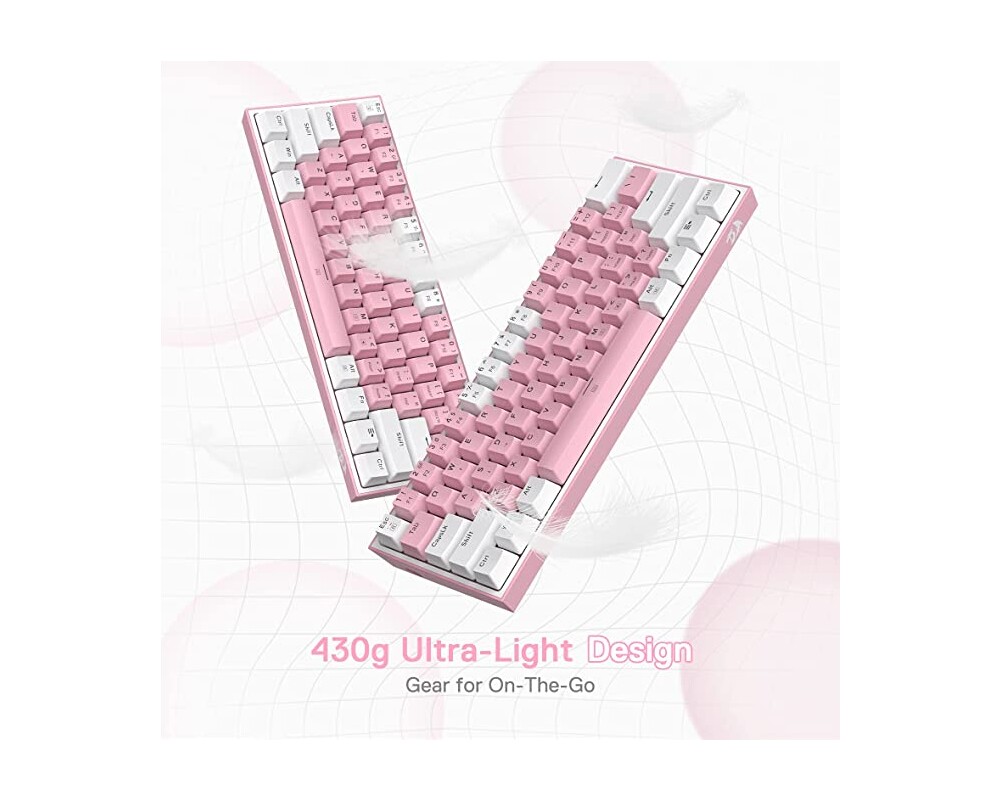 Клавиатура Redragon Fizz Pro K616-RGB-WP_RD - бяло/розово 6