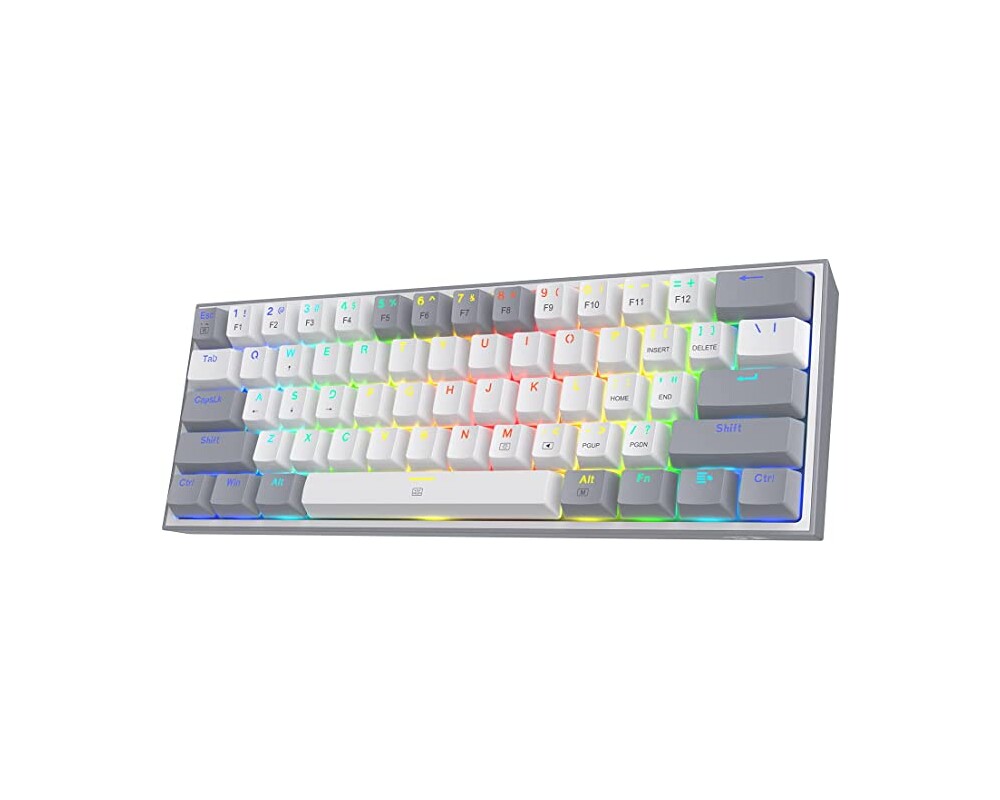 Клавиатура RGB Механична геймърска клавиатура Redragon Fizz K617-RGB-GW сиво/бяло 2
