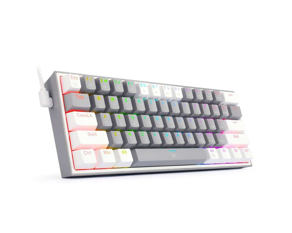 Клавиатура RGB Механична геймърска клавиатура Redragon Fizz K617-RGB-GW сиво/бяло 10