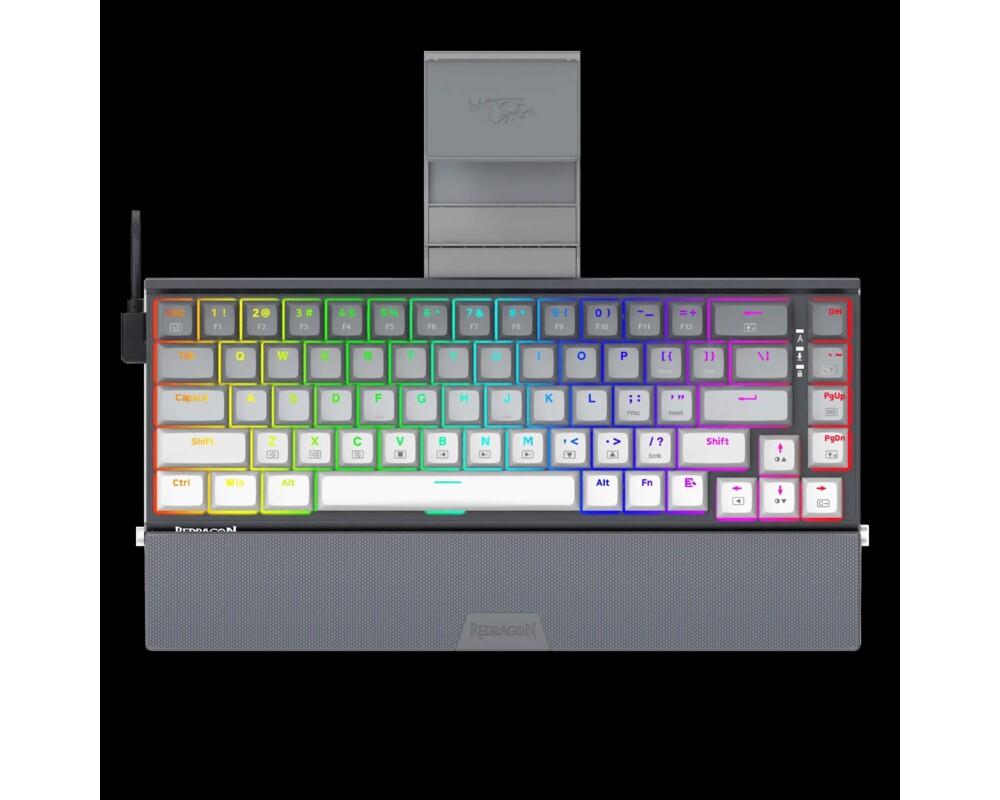 Клавиатура RGB гейминг клавиатура Redragon Shaco PRO K641G-GW-RGB-PRO_RD Red Switch - сиво/бяло 2