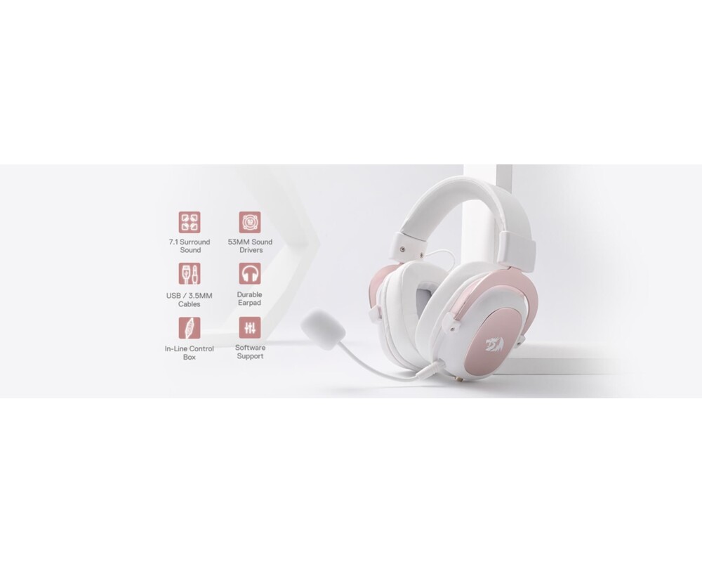 Слушалки Redragon H510W-RGB Zeus X RGB - бели 16