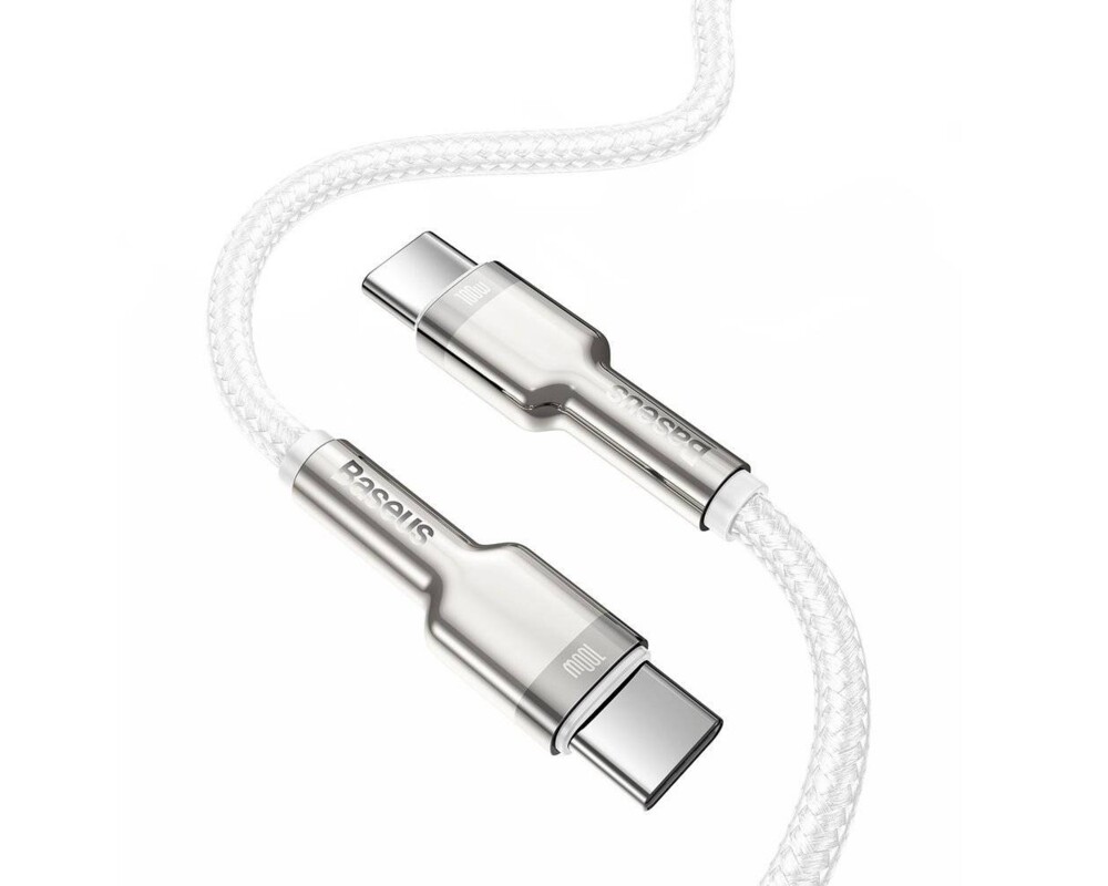 Кабел Baseus Cafule Series Type-C към Type-C, 100W, 2м, бял 2