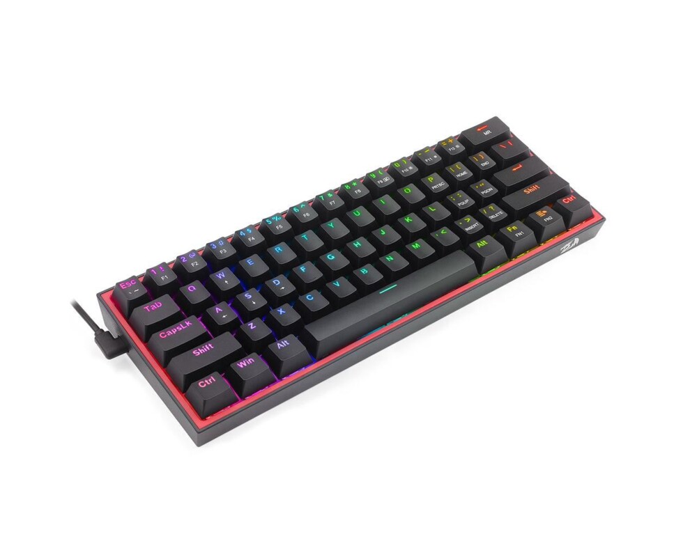 Клавиатура Механична геймърска клавиатура Redragon Fizz K617-RGB_RD RGB черна 5