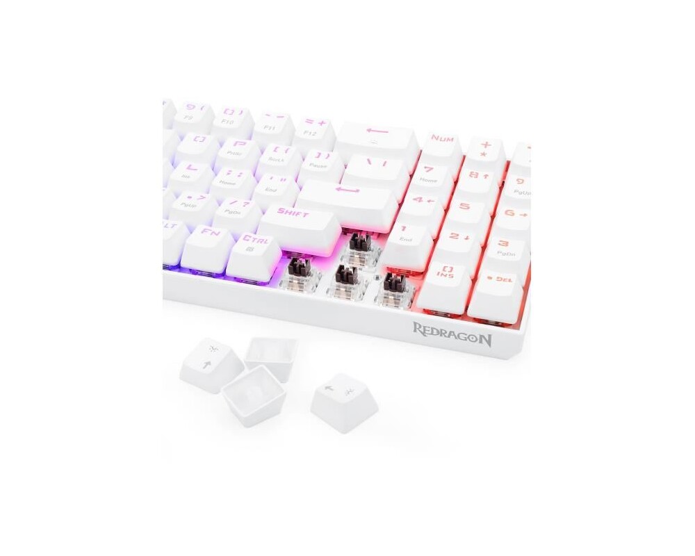 Клавиатура Redragon Zed PRO K627P-WNS бяла механична Brown switches 4