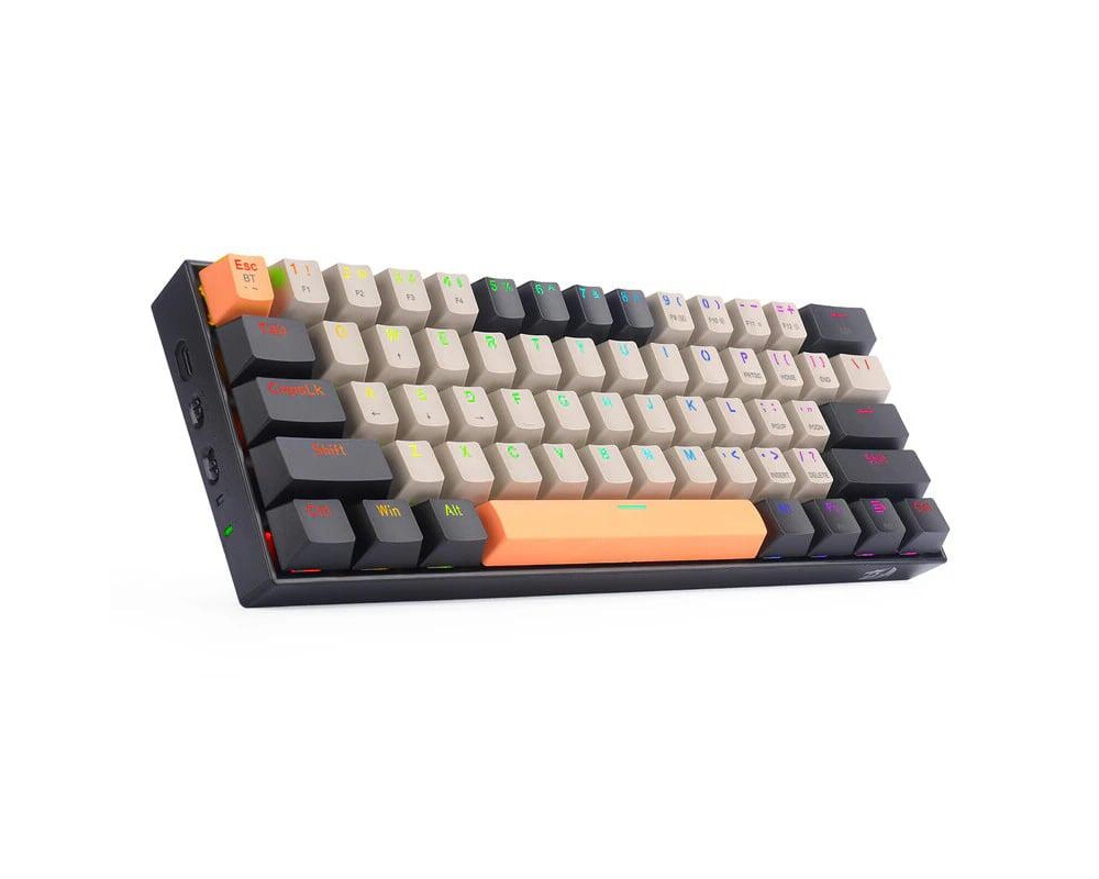 Клавиатура Bluetooth/USB Type-C механична RGB клавиатура Redragon K530-OG-GY-BK-RGB-PRO_BR Draconic PRO Brown Switch - оранжев/сив/черен 3