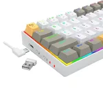 Клавиатура Bluetooth/USB Type-C механична RGB клавиатура Redragon K530-YL-WT-GY-RGB-PRO_BR Draconic PRO Brown Switch - жълт/бял/сив 6