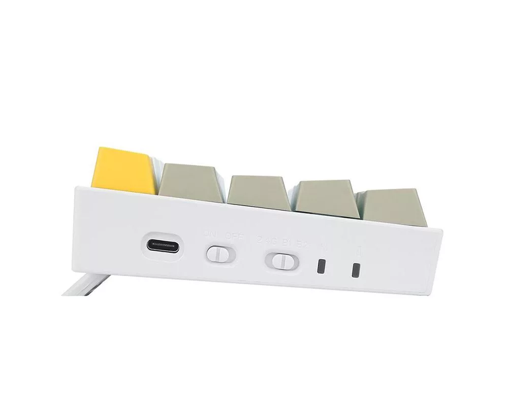 Клавиатура Bluetooth/USB Type-C механична RGB клавиатура Redragon K530-YL-WT-GY-RGB-PRO_BR Draconic PRO Brown Switch - жълт/бял/сив 4