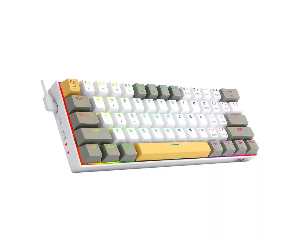 Клавиатура Bluetooth/USB Type-C механична RGB клавиатура Redragon K530-YL-WT-GY-RGB-PRO_BR Draconic PRO Brown Switch - жълт/бял/сив 3