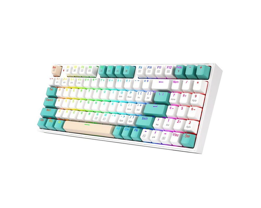 Клавиатура RGB гейминг клавиатура Redragon K643GWC-RGB-PRO_RD Veigar Red Switch - бял/сив/кремав 5