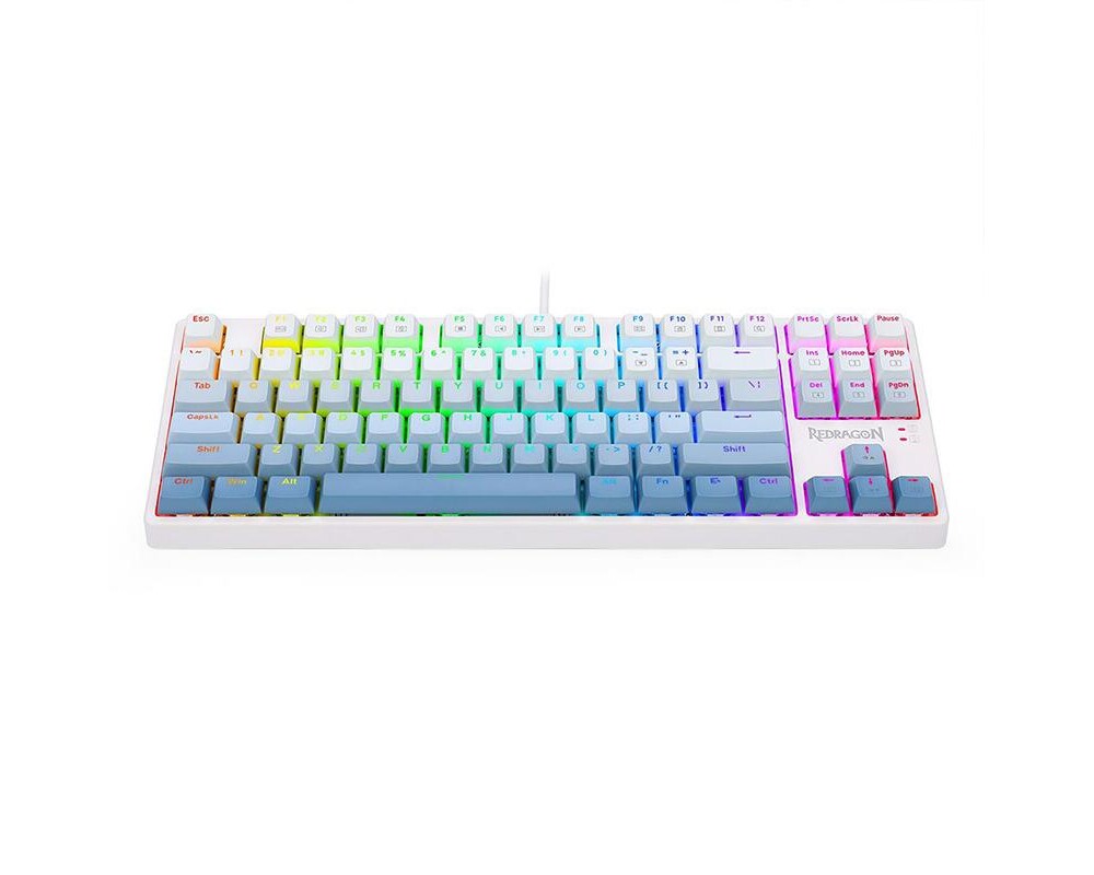 Клавиатура RGB гейминг клавиатура Redragon Cass RGB Blue Switch - бял/сив 4