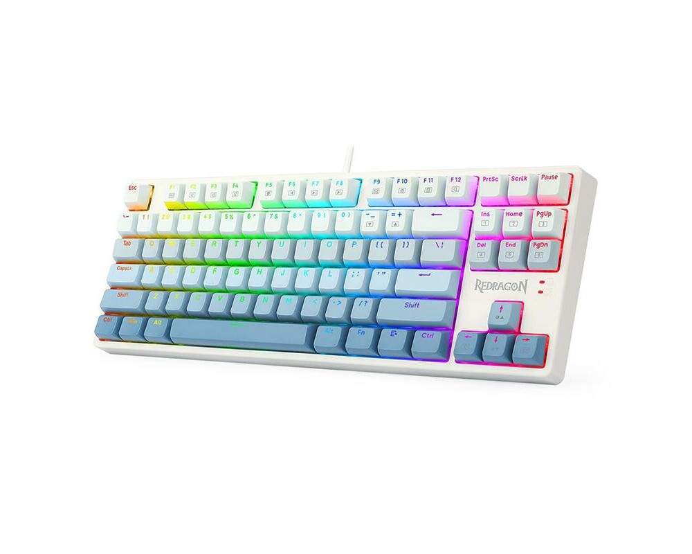 Клавиатура RGB гейминг клавиатура Redragon Cass RGB Blue Switch - бял/сив 2