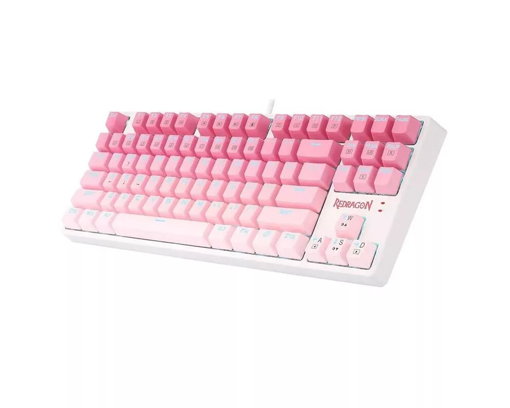 Клавиатура RGB гейминг клавиатура Redragon Cass K645W-GP-RGB_BR Brown Switch - бял/розов 4