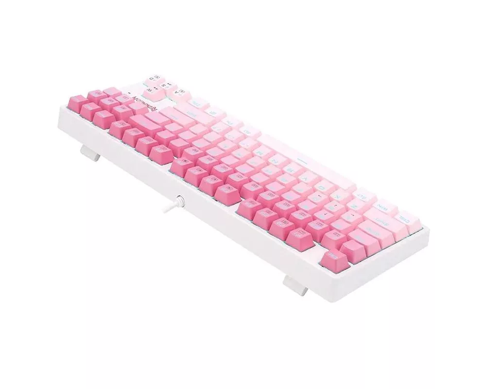 Клавиатура RGB гейминг клавиатура Redragon Cass K645W-GP-RGB_BR Brown Switch - бял/розов 5