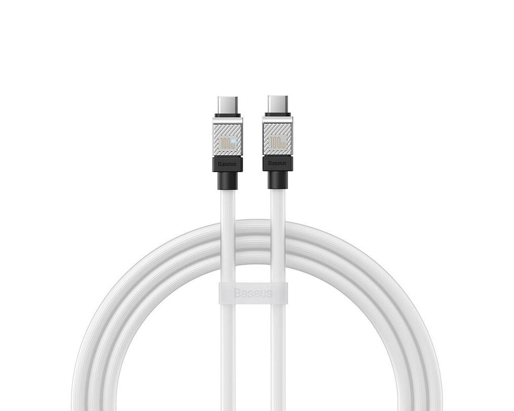 Кабел Кабел за бързо зареждане Baseus CoolPlay, USB-C към USB-C 100W, 1 м CAKW000202  - бял 3