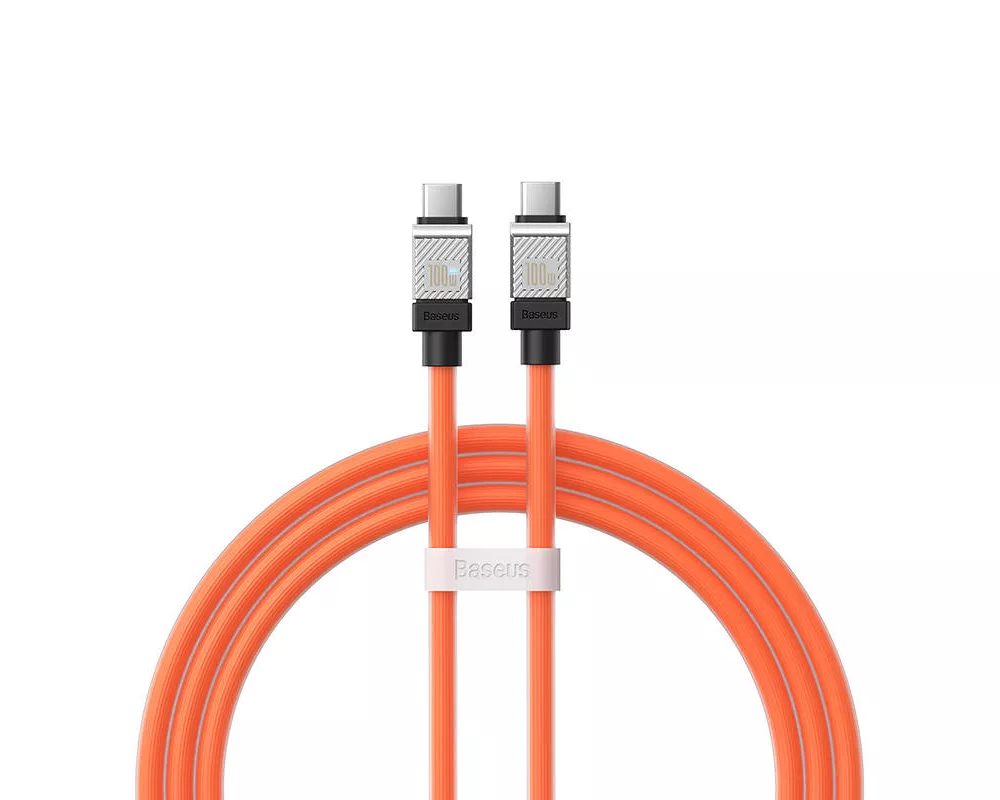 Кабел Кабел за бързо зареждане Baseus CoolPlay, USB-C към USB-C 100W, 1 м CAKW000207 - оранжев 3