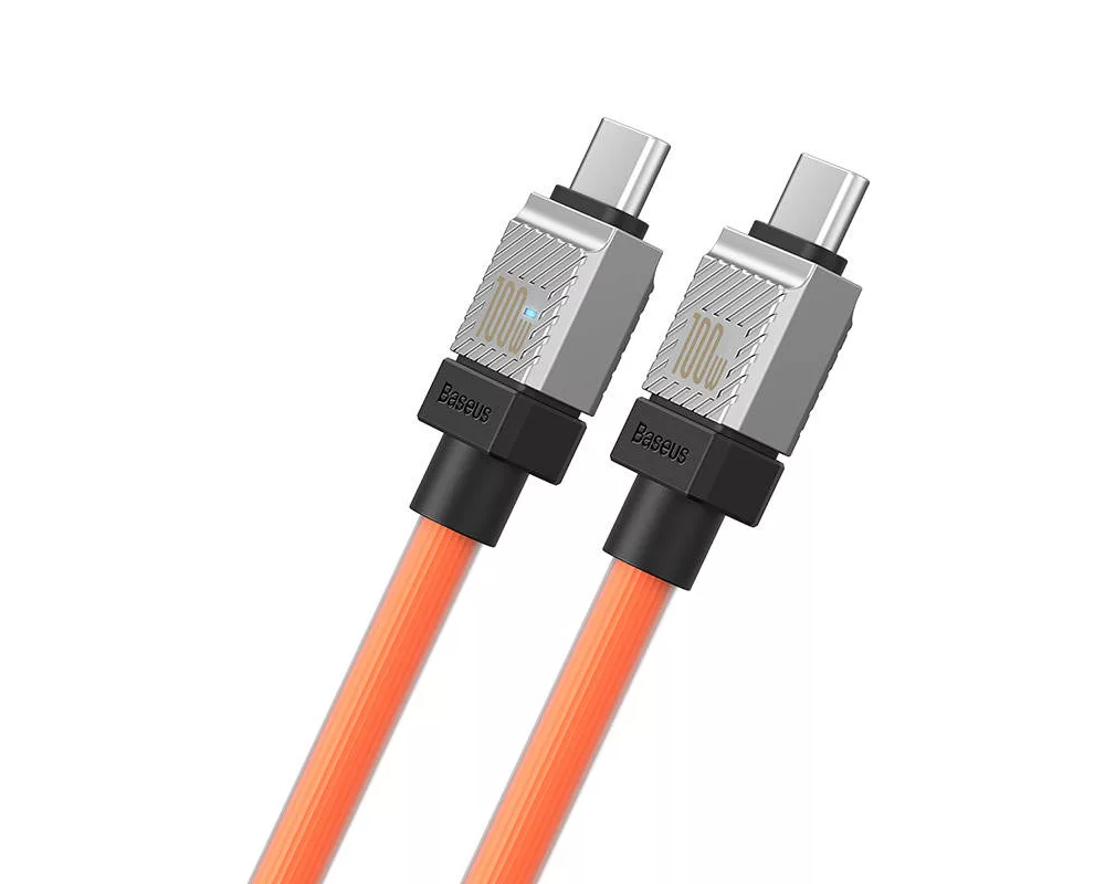 Кабел Кабел за бързо зареждане Baseus CoolPlay, USB-C към USB-C 100W, 1 м CAKW000207 - оранжев 4