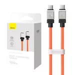 <span>Кабел</span> Кабел за бързо зареждане Baseus CoolPlay, USB-C към USB-C 100W, 1 м CAKW000207 - оранжев <span class='catalog-num-in-name'>CAKW000207</span> - 