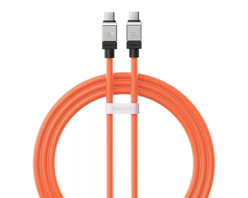 Кабел Кабел за бързо зареждане Baseus CoolPlay, USB-C към USB-C 100W, 1 м CAKW000207 - оранжев 2