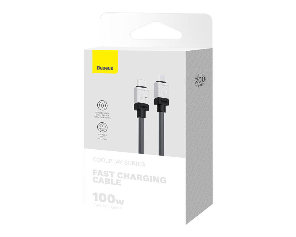 Кабел Кабел за бързо зареждане Baseus CoolPlay, USB-C към USB-C 100W, 2 м CAKW000301 - черен 9