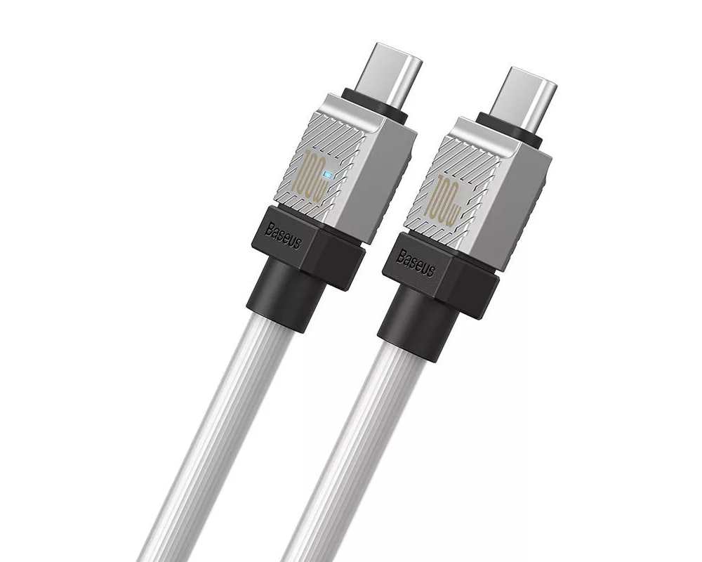 Кабел Кабел за бързо зареждане Baseus CoolPlay, USB-C към USB-C 100W, 2 м CAKW000302 - бял 4
