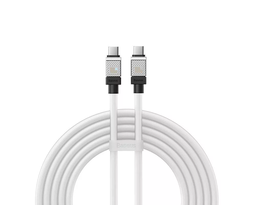 Кабел Кабел за бързо зареждане Baseus CoolPlay, USB-C към USB-C 100W, 2 м CAKW000302 - бял 3