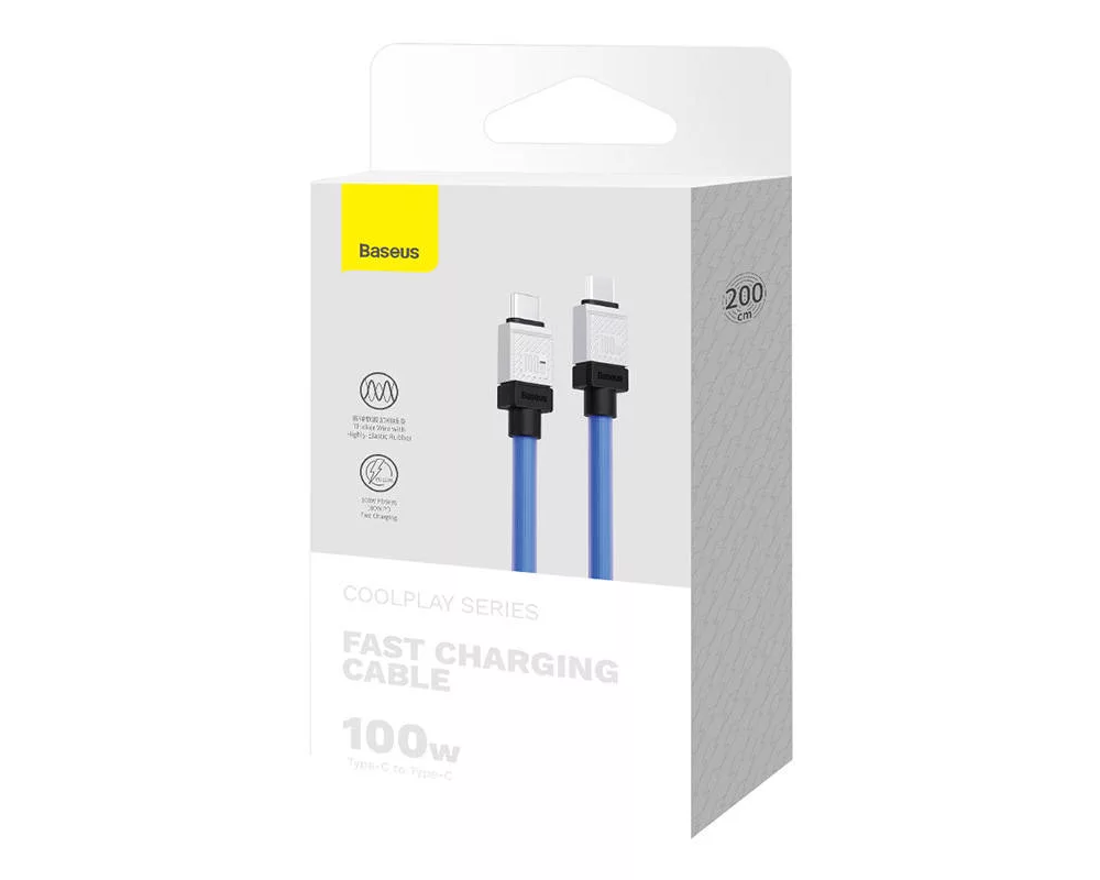 Кабел Кабел за бързо зареждане Baseus CoolPlay, USB-C към USB-C 100W, 2 м CAKW000303 - син 9