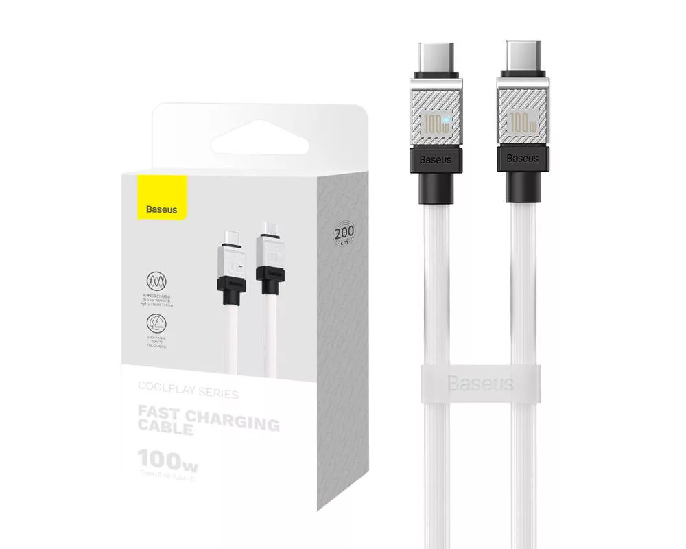 Кабел Кабел за бързо зареждане Baseus CoolPlay, USB-C към USB-C 100W, 2 м CAKW000303 - син 10
