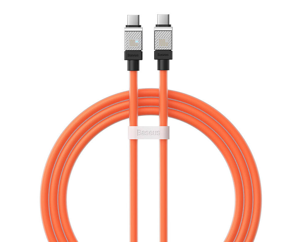 Кабел Кабел за бързо зареждане Baseus CoolPlay, USB-C към USB-C 100W, 2 м CAKW000307 - оранжев 2