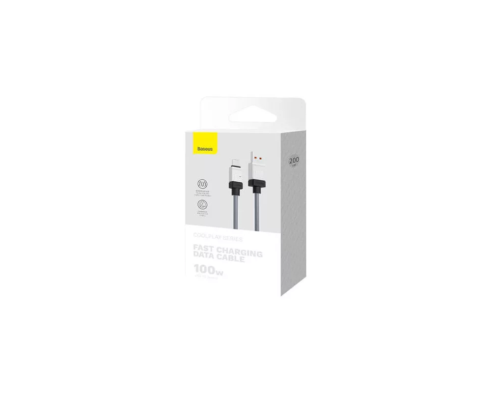Кабел Кабел  Baseus CoolPlay USB към USB-C 100W 2м CAKW000701 - черен 9