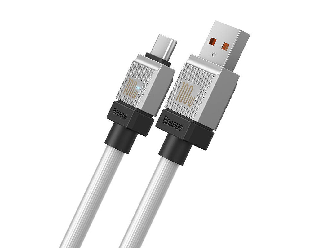 Кабел Кабел  Baseus CoolPlay USB към USB-C 100W 1м CAKW000602 - бял 4