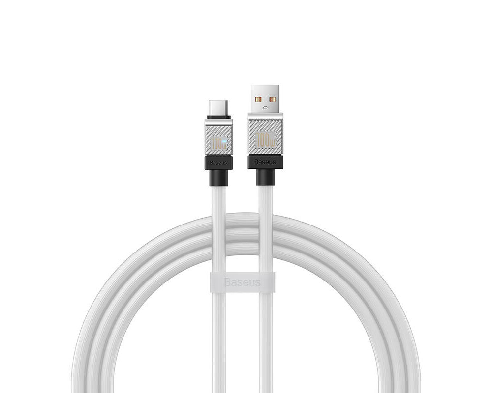 Кабел Кабел  Baseus CoolPlay USB към USB-C 100W 1м CAKW000602 - бял 2