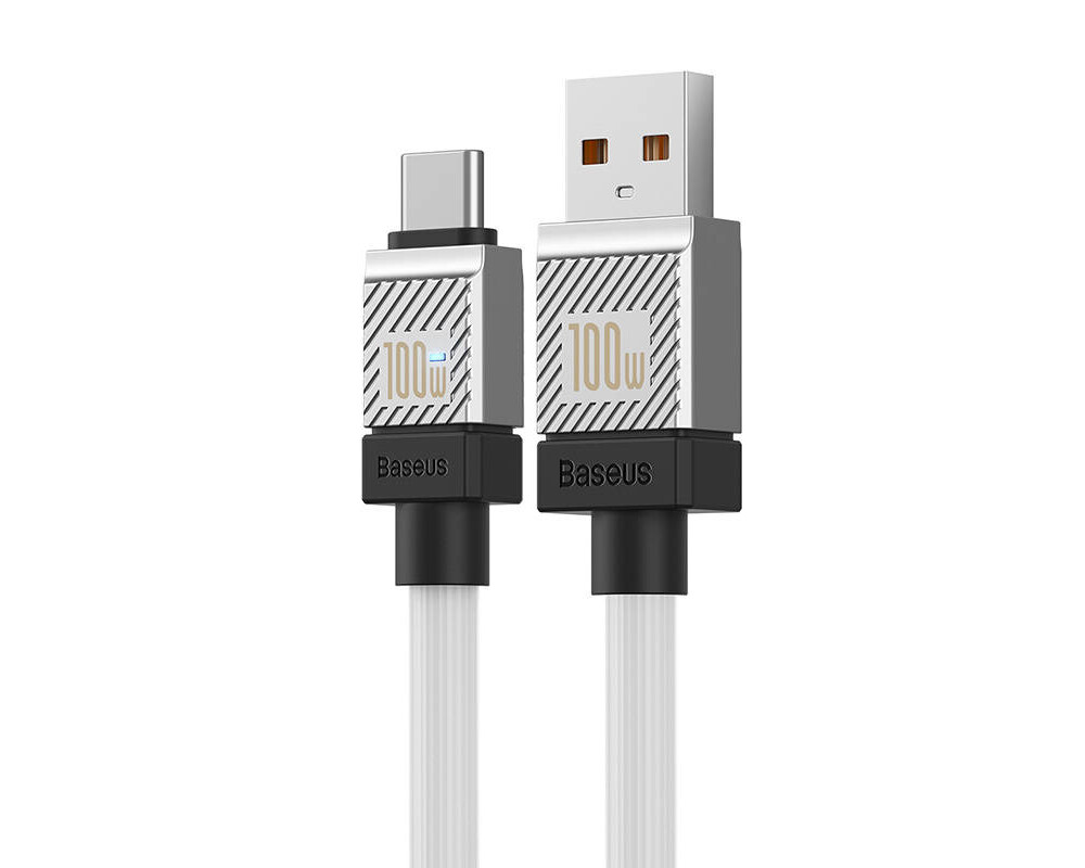 Кабел Кабел  Baseus CoolPlay USB към USB-C 100W 1м CAKW000602 - бял 5