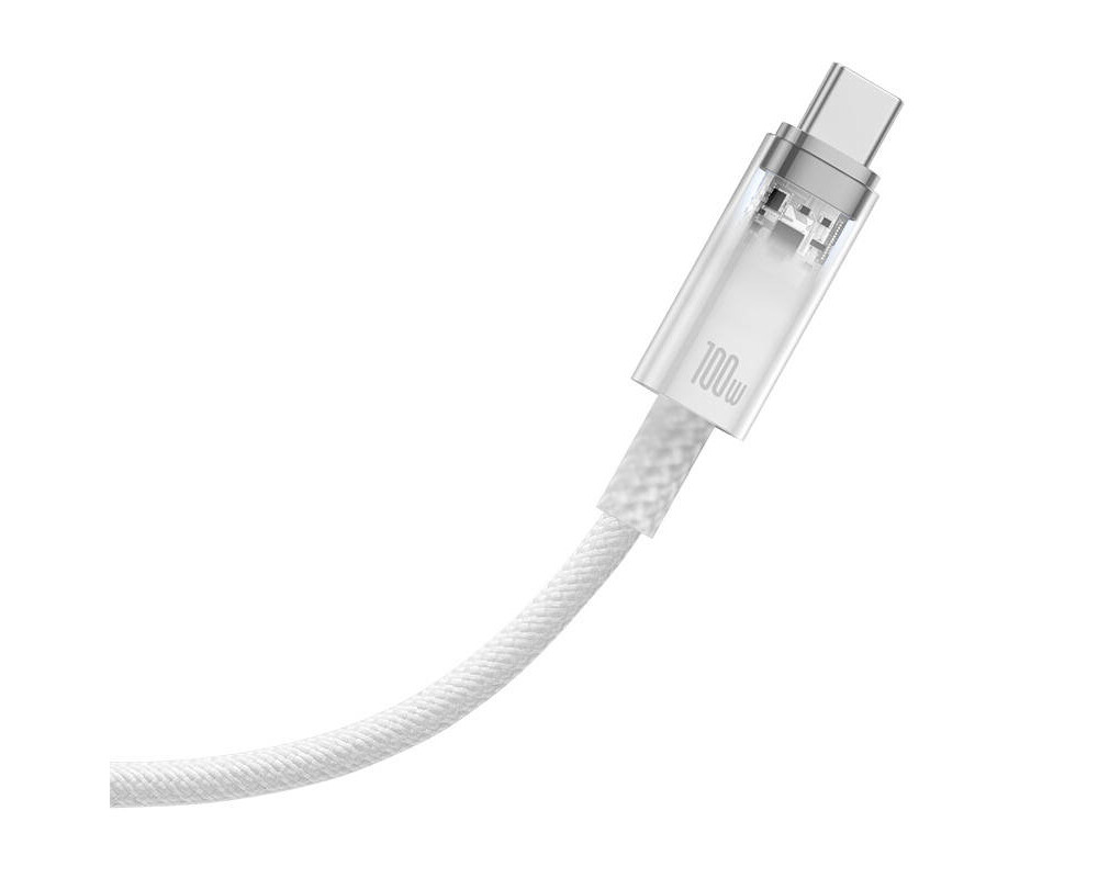Кабел Baseus Explorer USB към USB-C 100W 1м CATS010402 - бял 2