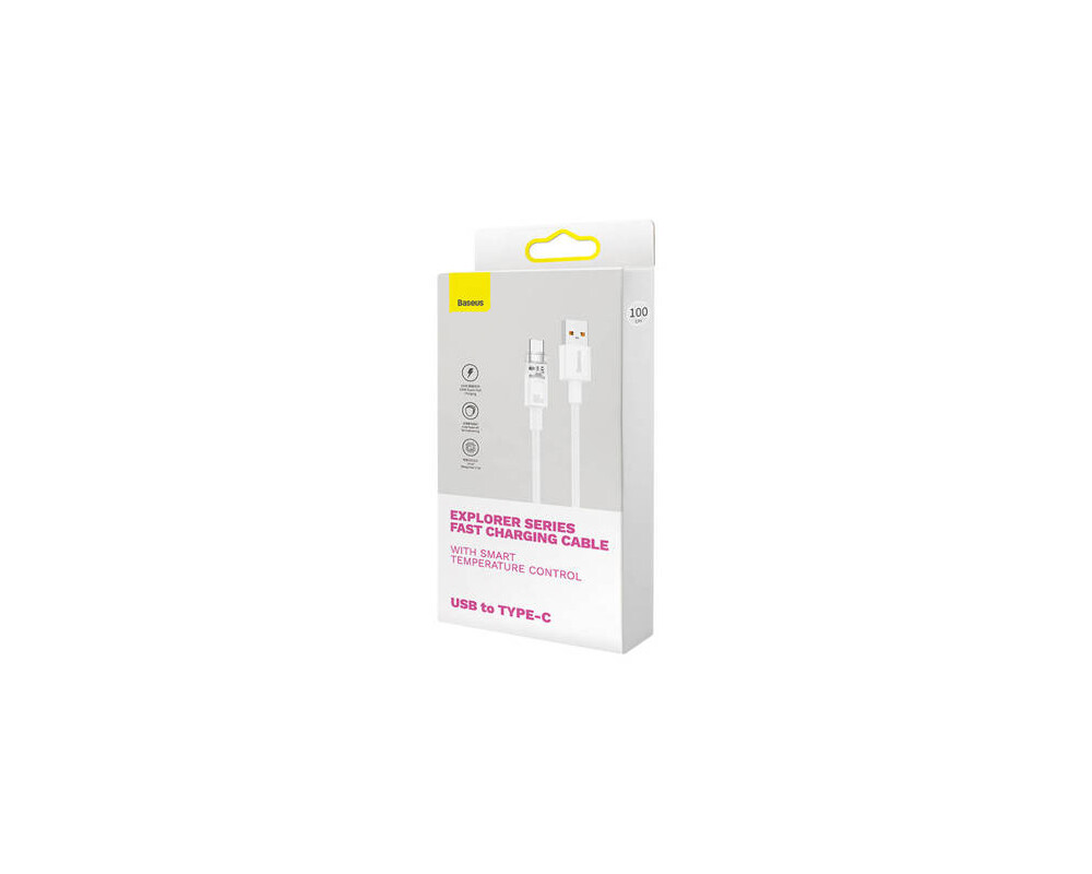 Кабел Baseus Explorer USB към USB-C 100W 1м CATS010402 - бял 6