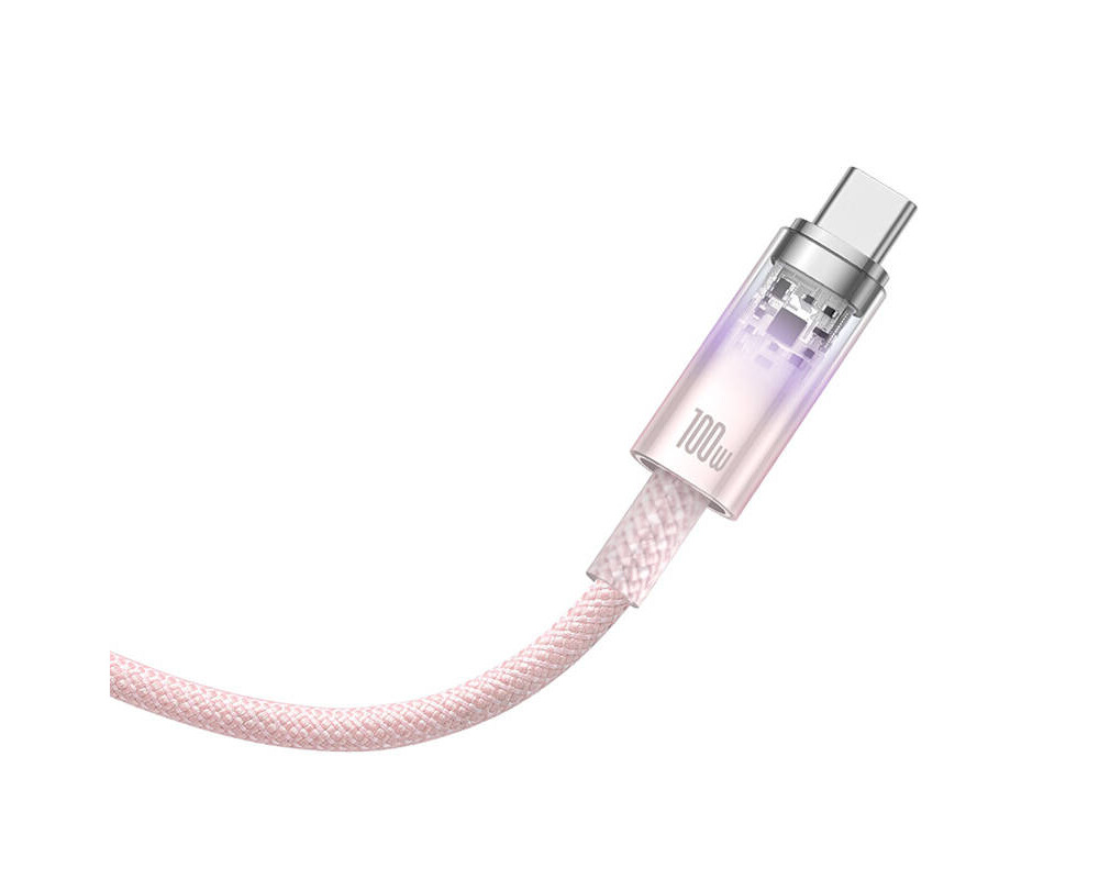 Кабел Baseus Explorer USB към USB-C 100W 1м CATS010404 - розов 4