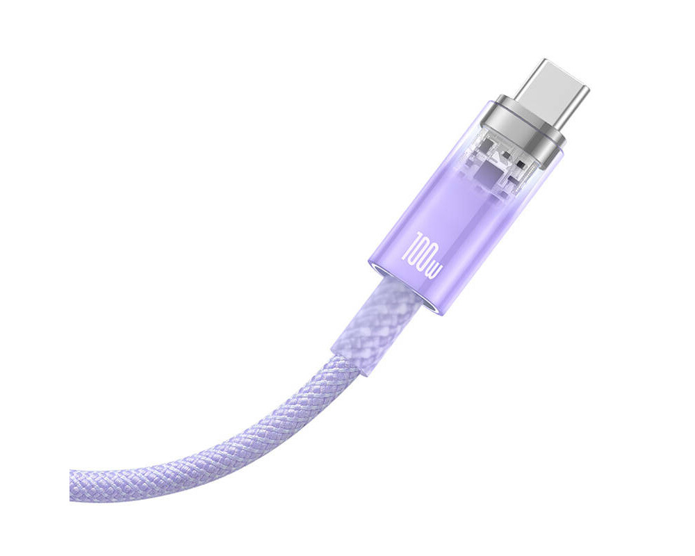 Кабел Baseus Explorer USB към USB-C 100W 1м CATS010405 - лилав 3