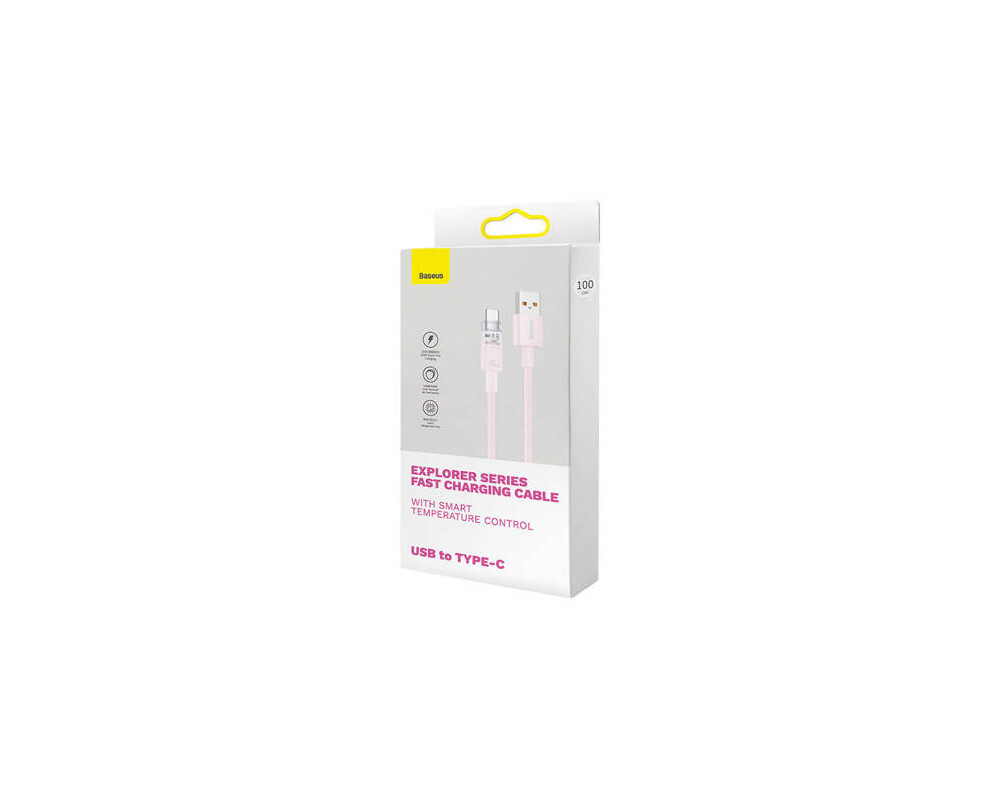 Кабел Baseus Explorer USB към USB-C 100W 2м CATS010504 - розов 10