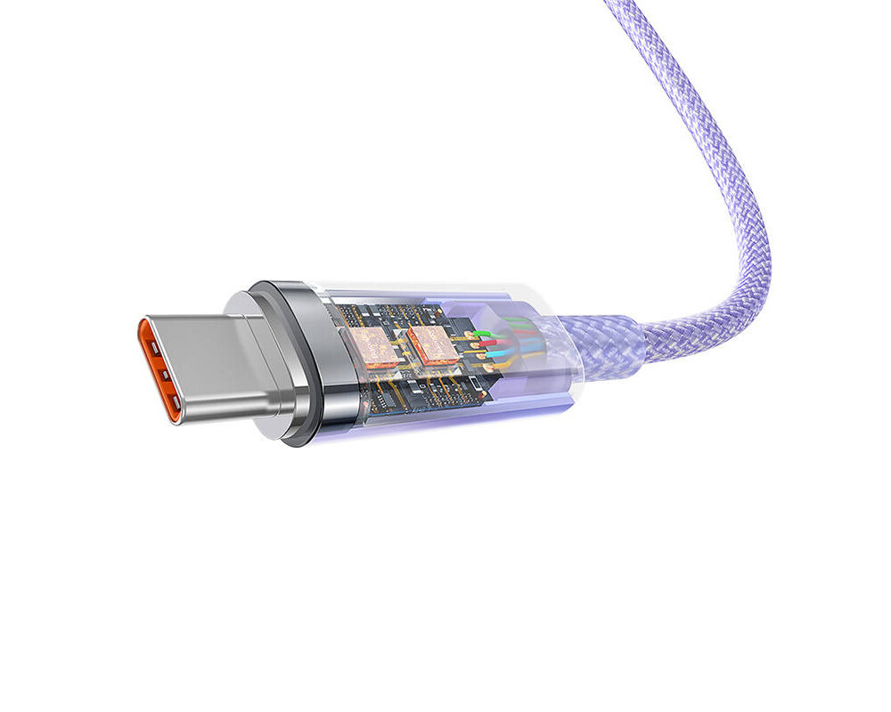 Кабел Baseus Explorer USB към USB-C 100W 2м CATS010505 - лилав 5