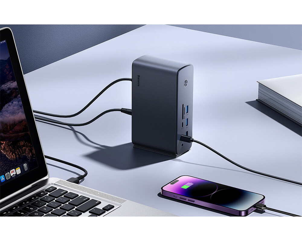 USB хъб Baseus UnionJoy 17-портов HUB Adapter B00532304811-00 - тъмносив 3