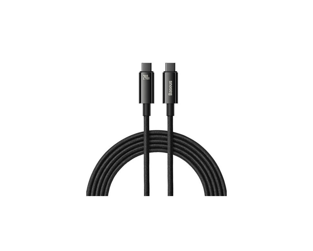 Кабел Baseus Tungsten Gold 240W USB-C към USB-C 3м CAWJ040201 - черен 3