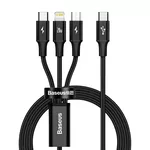<span>Кабел</span> Кабел Baseus Superior 3 в 1 USB-C към Lightning, microUSB и USB-C, 1.5м CAMLT-SC01 - черен <span class='catalog-num-in-name'>CAMLT-SC01</span> - 