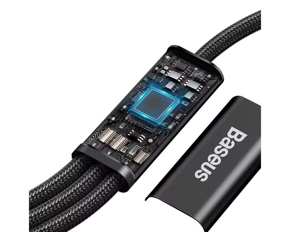 Кабел Кабел Baseus Superior 3 в 1 USB-C към Lightning, microUSB и USB-C, 1.5м CAMLT-SC01 - черен 4