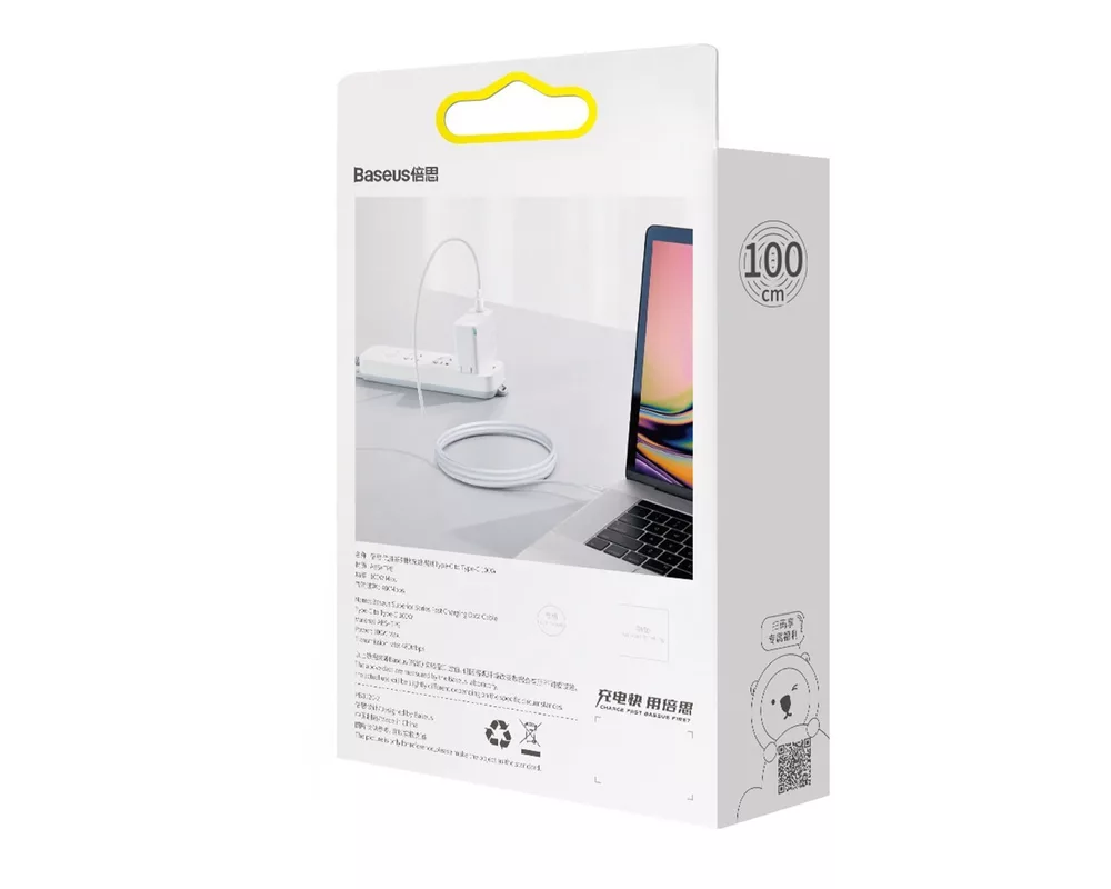 Кабел Кабел Baseus Superior USB Type-C към Type-C, PD 2.0 100W, 1м, CATYS-B02 - бял 6
