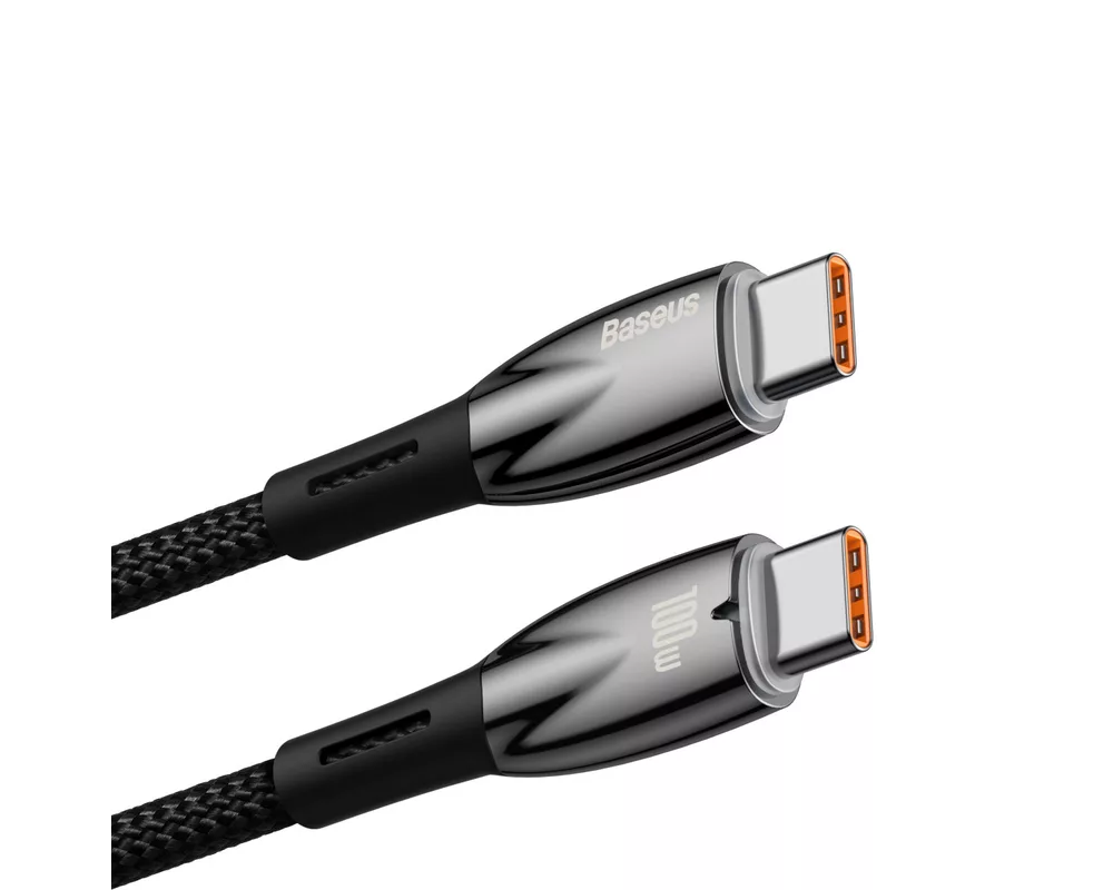 Кабел Baseus Glimmer fast charging USB-C 100W 1м CADH000701 - черен 2
