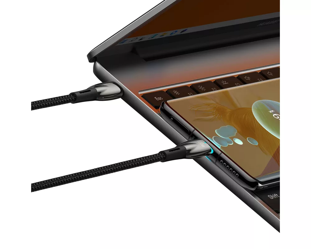 Кабел Baseus Glimmer fast charging USB-C 100W 1м CADH000701 - черен 4