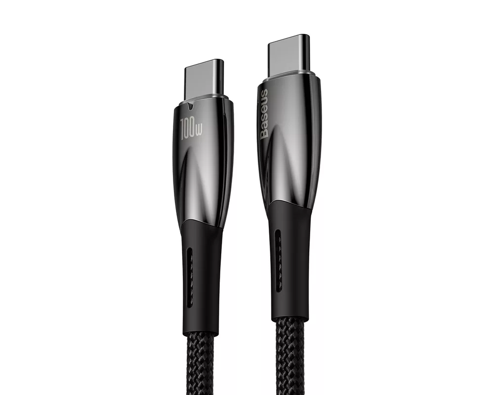 Кабел Baseus Glimmer fast charging USB-C 100W 1м CADH000701 - черен 3