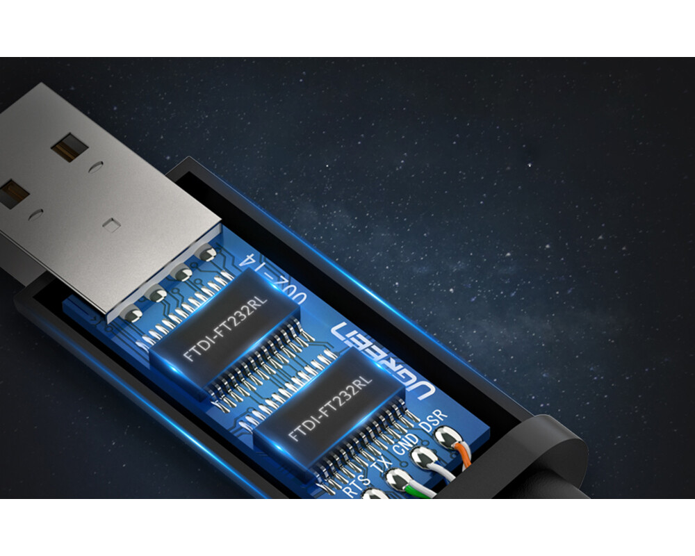 Мрежов кабел Мрежов кабел UGREEN CM204 USB - RJ45, конзолен 1.5м - черен 3