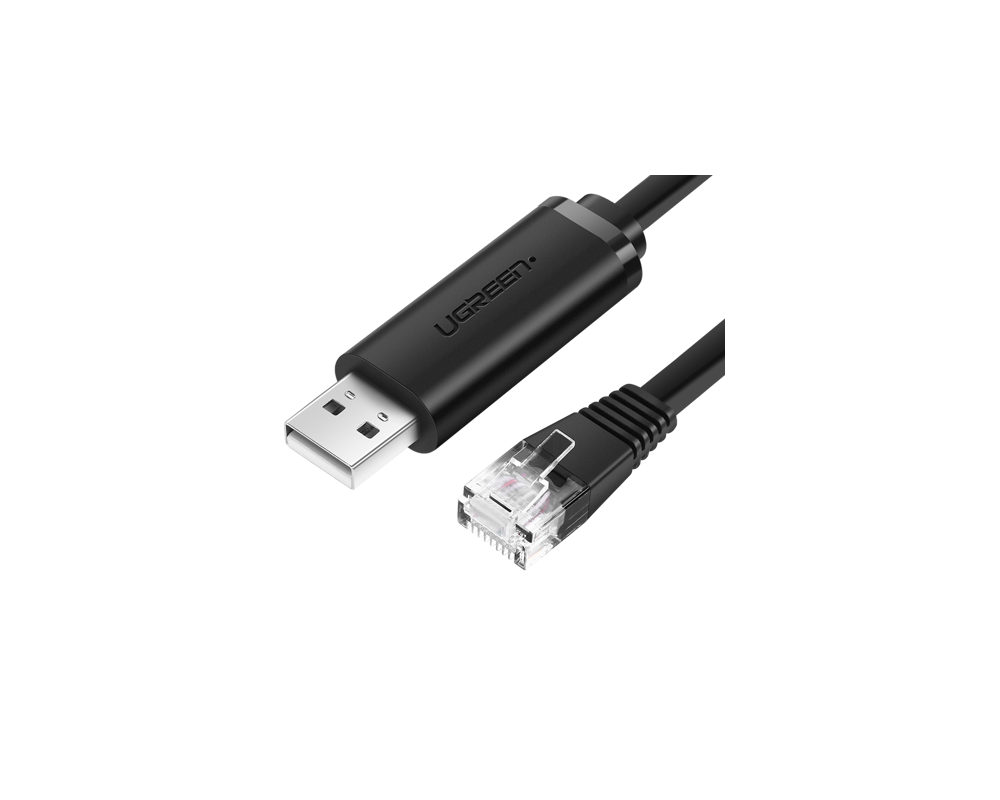 Мрежов кабел Мрежов кабел UGREEN CM204 USB - RJ45, конзолен 1.5м - черен