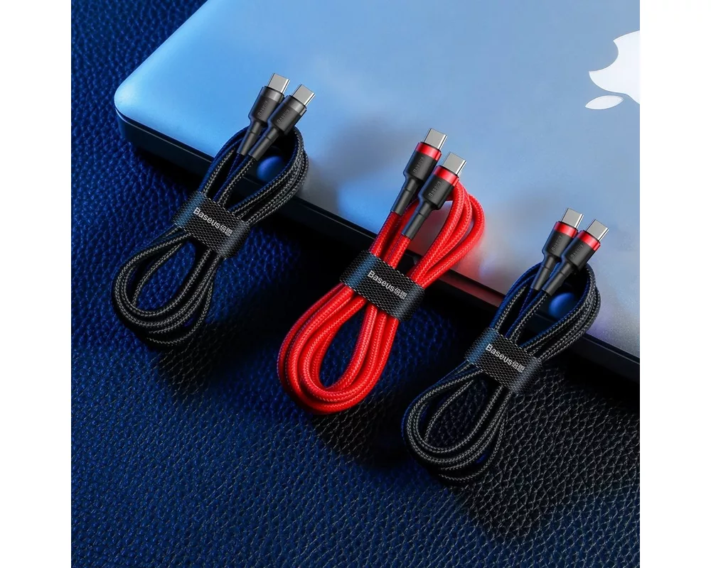 Кабел Кабел Baseus Cafule USB-C PD /USB-C PD PD2.0 60W 20V 3A QC3.0, 2м CATKLF-H91 - черен/червен 8