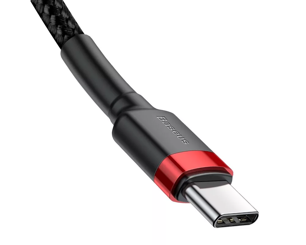 Кабел Кабел Baseus Cafule USB-C PD /USB-C PD PD2.0 60W 20V 3A QC3.0, 2м CATKLF-H91 - черен/червен 5